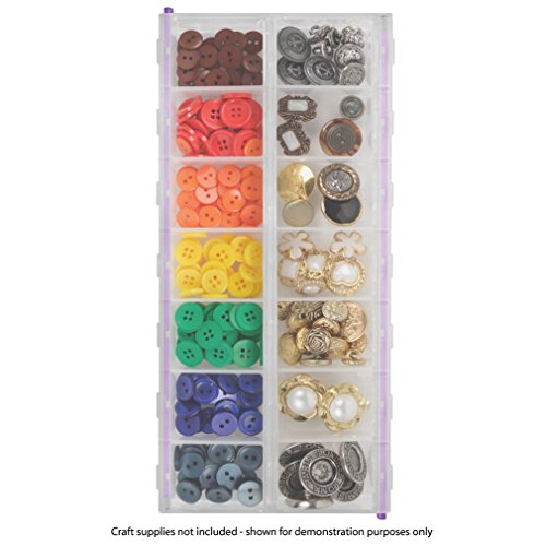 Craft Mates Bead Organizer and Plastic Storage Containers for Crafts, Buttons, Pins and More, 14 Locking Compartments, 2XL, Clear Lids - style: 14 Compartment (2XL)