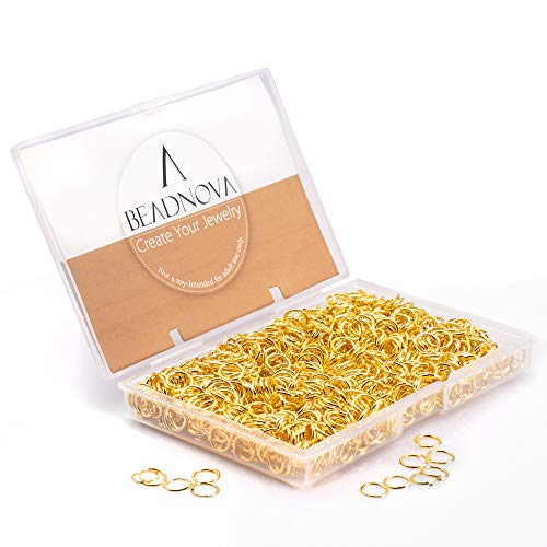 BEADNOVA 7mm Open Jump Rings for Jewelry Making Gold Jewelry Jump Rings for Keychains and Earrings (900Pcs) - color: 900pcs, size: 7mm