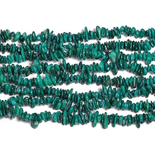 Chip Shells, 260pcs 5-8mm Irregular Beads with Holes, Peacock Green Shell & Turquoise Chip Beads for Jewelry Making - color: Peacock Green