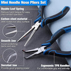 SPEEDWOX 2PCS Mini Needle Nose Pliers with Smooth Jaw & Bent Needle Nose Pliers with Serrated Jaw for Jewelry Making Needles Remover Plier Fishing Plyers - style: 2PCS Needle Nose Pliers Set