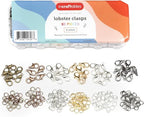 Incraftables Lobster Claw Clasps with Jump Rings – 12mm Necklace & Bracelet Closures – Jewelry Fasteners in Bronze, Copper, Silver, Gold, Platinum & Gray
