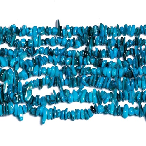Chip Shell, 260pcs 5-8mm Irregular Shell Beads with Holes, Lake Blue Shell & Aqua Like Chip Beads for Jewelry Making - color: Lake Blue