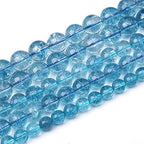 4mm 90pcs Blue Topaz Crystal Quartz Natural Stone Round Loose Beads for Jewelry Making DIY Bracelet Necklace Earrings (Blue Crystal, 4mm) - color: Blue Crystal, size: 4mm