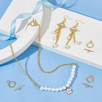 UNICRAFTALE 30 Sets Stainless Steel Toggle & Round IQ Clasps - Golden Necklace Toggle Clasps & Jewelry Connectors for DIY Jewelry Making - size: 18.5mm long