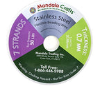 Mandala Crafts 7 Strand Beading Wire for Jewelry Making - 98 FT 21 Gauge Stainless Steel Braided Tiger Tail Wire for Bead Stringing - size: 7 Strands 21 Gauge 0.7MM 98FT