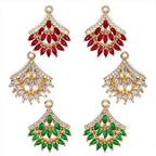 Crystal Zirconia Gold Plated Brass Charms for Jewelry Making Bracelet Necklace Earring Pendant Craft Supplies DIY Accessories - color: FlowerC-Mix-6Pcs