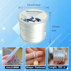 2PCS Flat Elastic line 0.8 mm Elastic Bracelet Rope Elastic Bead Rope for String Jewelry Production and Bracelet Production - size: 2 pack