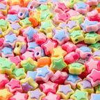 150pcs Acrylic Beads Colorful Rainbow Star Beads for Jewelry Making Handmade DIY Bracelet, Charms Keychain Craft Supplies - color: rainbow star