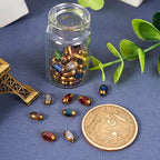 80Pcs Electroplate Glass Beads with Golden Edge, Colorful Oval Crystal Loose Spacer Beads for DIY Bracelet, Earring Jewelry Making Crafts - color: Oval
