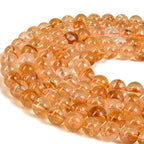 6mm Genuine Citrine Bead Gemstone Round Semi Precious Loose Beads for Jewelry Making 15" - color: Citrine, size: 6mm