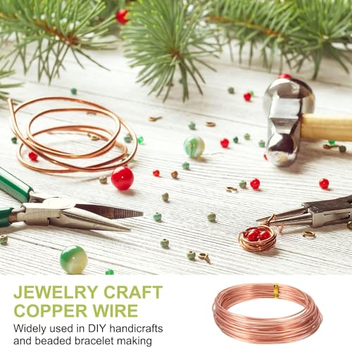 PATIKIL 99.9% Pure Copper Wire for Jewelry Making, 14 Gauge (1.6mm) Copper Craft Wire 24.6 Feet Beading Jewelry Making Supplies for Crafting Wreath Electroculture Gardening - size: 14 Gauge x 24.6 Feet