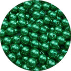 Pinhoollgo 200pcs Pearl Beads 10mm Round Pearl Beads with Hole for DIY Bracelet Necklace Jewelry Making Supplies Handmade Craft(Green) - color: Green, size: 10mm/200pcs