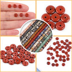 GEM-Inside 2x6mm Natural Red Jasper Gemstone Heishi Disc Rondelle Spacer Beads for Jewelry Making Full 15" Strand Energy Stone Healing Power Crystal - color: Red Jasper
