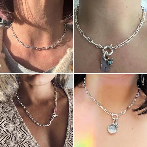33FT Silver Paperclip Chain Roll 5.5MM Silver Plated Aluminum Paperclip Link Chains Spool Bulk for Jewelry Making - color: silver, size: 5.5MM