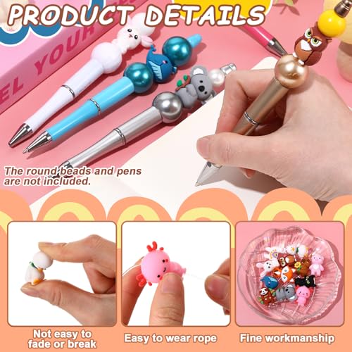 Watersay 12 Pcs 3D Silicone Focal Beads Pens Beads Bulk for Beadable Keychain DIY Crafts Necklace Bracelet Phone Chain Charms Jewelry Making (Animals B) - style: Animals B