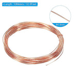 PATIKIL 32.8 Feet Solid Bare Copper Wire, 21 Gauge 99.9% Pure Copper Wire 0.8mm Soft Beading Wire Metal Plant Stem Ties for Jewelry Craft (10m) - size: 0.8mmx10m