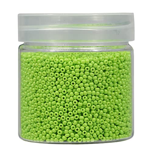 Bala&Fillic 2mm Round Size Almost Uniform Seed Beads 10000pcs/110 Grams in Box 12/0 Light Green Small Glass Seed Beads for Making Jewelry Earring Bracelets Necklace (Light Green) - color: Light Green