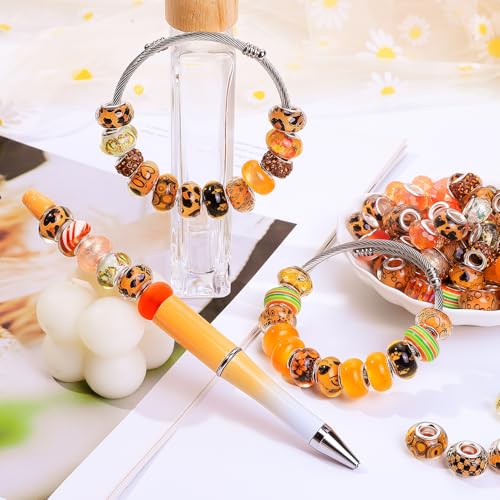 European Large Hole Beads Spacer Beads Charm Fairy Wands Beads Rhinestone Craft Beads for DIY Bracelet Jewelry Making (Sun) - color: Sun