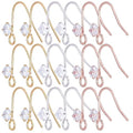 SUNNYCLUE 1 Box 36Pcs Rhinestone Earring Hooks Earring Fish Hooks Ear Wires Fish Hooks Crystal Cubic Zirconia Earring Findings Ear Wire Hooks for Jewelry Making Accessories DIY Dangle Earrings Craft - color: 36pcs Rhinestone Earring Hooks Mixed Color