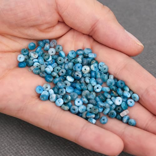 BONNY BOXX 1 Strand (150PCs) Natural 2 * 4mm Apatite Rondelle Beads, Natural Abacus Disk Stone Beads Loose Spacer Gemstone for DIY Bracelet Necklace Jewelry Making - color: Apatite, size: 2*4MM