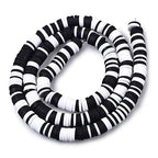 10 Strands 6mm Clay Flat Disc Beads Black Flat Round Polymer Clay Beads Loose Handmade Spacers for DIY Necklace Bracelet Jewelry Making Supplies - color: Black, 6x0.5-1mm