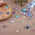 Craftdady 100Pcs Glass Teardrop Beads 10 Colors Transparent Water Drop Top Drilled Glass Crystal Loose Beads Charms for DIY Jewelry Crafts Making - color: 10 Colors, 6~9x9~12mm