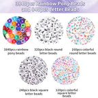 QUEFE 5 Boxes Bracelet Making Kit 120 Colors Pony Beads Kandi Beads Kit 4700pcs Kandi Starter Kit Rave Beads Friendship Bracelets with Letter Bead Pony Beads Kit for Beginners - color: 120-color