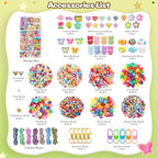 Ecoofor 633 PCS Beaded Keychain Making Kit, Acrylic Alphabet Letter Beads with Heart, Star & Flower Charms for DIY Jewelry, Bag Charm & Keychain Accessories Craft Supplies - color: 633 PCS Beaded Keychain Making Kit