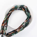 Natural Indian Agate Cylinder Tube Beads 4x13mm 38cm/str Loose Semi Gemstone Stone Beads for Making Bracelets Necklace Earrings - color: Indian Agate, size: 4x13mm Cylinder