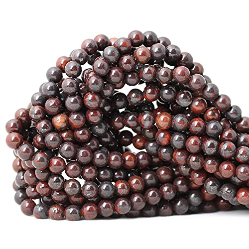 60PCS 6mm Natural Brecciated Jasper Round Loose Beads for Jewelry Making DIY Bracelet Necklace Materials 1 Strand 15" - color: Brecciated Jasper, size: 6mm