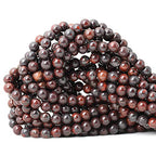 60PCS 6mm Natural Brecciated Jasper Round Loose Beads for Jewelry Making DIY Bracelet Necklace Materials 1 Strand 15" - color: Brecciated Jasper, size: 6mm
