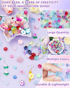 FIVEIZERO 300PCS Acrylic Lily Bell Flower Bead Caps, 10 Colors Trumpet Floral Beads Charms for Bracelets, Necklaces & DIY Jewelry Making Crafts - color: Acrylic Lily-of-the-Valley