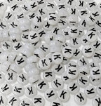 200PCS Letter Beads Glow in The Dark 4x7mm Acrylic Alphabet Letter K Beads for Jewelry Making Bracelet - color: K-200PCS