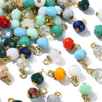 Ipotkitt 100 Pcs Electroplate Glass Rondelle Charms Imitation Jade Crystal Ball Bead Charms Faceted Round Bead Charms for DIY Craft Jewelry Making - color: 100pcs-Rondelle Charms-12x8mm