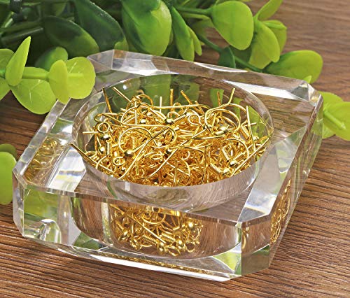 Shapenty Surgical Brass Ball Coil Fish Earring Hooks Clasp Hypo-allergenic Ear Wire Bead Connector Hooks with Large Loop for DIY Jewelry Finding Making, 100PCS/50Pairs (Gold) - color: Gold