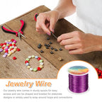 HARFINGTON Wire 203ft Length 24 Gauge Copper Craft Jewelry Wrapping Wire Tarnish Resistant Beading for Jewelry Making Supplies Crafting, Red-Purple - color: Red-Purple