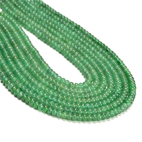 ICAI 4x6mm Natural Rondelle Beads – Loose Gemstone Spacers for DIY Jewelry Making (Green Aventurine) - color: Green Aventurine, size: 4x6