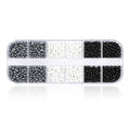 3mm Round Glass Seed Beads (Blackwhite) - color: BlackWhite