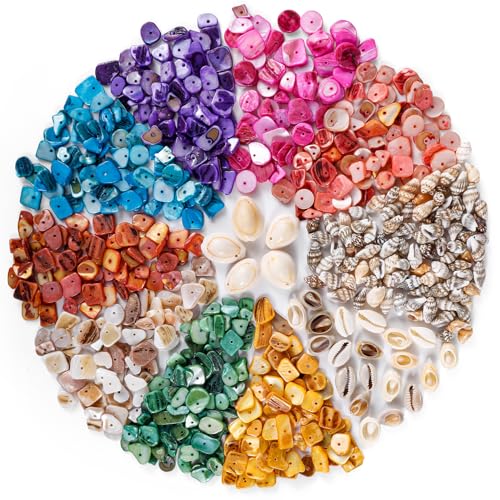 PPCLION Pearl Shell Beads Bracelet Making Kit Bracelet and Heart Beads Elastic Threads for Jewelry Necklace Making