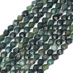 BEADIA Faceted Natural Moss Agate Stone Round Beads 8mm 36cm/Strand for Jewelry Making - color: Moss Agate, size: 8mm