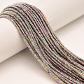 JM Design 1x2mm Pink Rainbow Faceted Rondelle Beads, 15.5''Strd Loose Energy Stone Spacer Beads for Jewelry Making Craft DIY Necklace Bracelet Earrings - color: Pink Rainbow