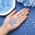 BEEFLYING 1480Pcs Transparent Acrylic Alphabet Beads Flat Round Disc Coin A-Z White Letter Beads Clear Spacer Beads Charms for DIY Friendship Boho Bracelet Souvenir Jewelry Crafts Making (Sky Blue) - color: Deep Sky Blue