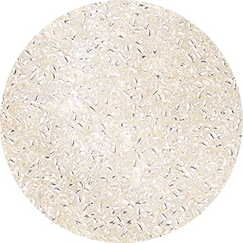 2000pcs White Glass Seed Beads Bulk,4mm 6/0 Seed Pony Beads for Bracelets,Necklace,Jewelry Making -Waist Spacer Bead for DIY Craft Projects - color: White Fantasy, size: 4mm