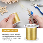 BENECREAT 22 Gauge 164FT Tarnish Resistant Gold Wire Jewelry Beading Wire for Beading Wrapping and Other Jewelry Craft Making - color: Gold, size: 22 Gauge