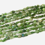6-8mm Natural Green Canada Jade Nuggets Oval Free Tumbled Pebble Semi Precious Gemstone Loose Stone Beads Approx 15.5 inch for DIY Jewelry Making - color: Green Canada Jade