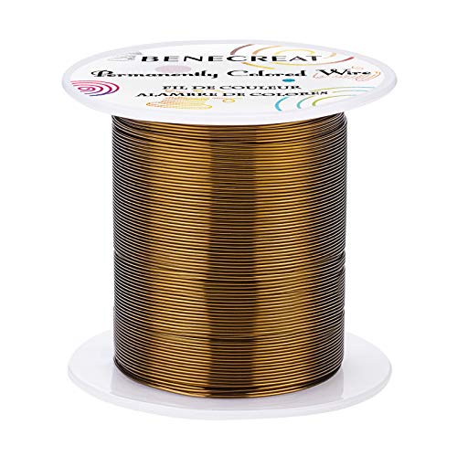 BENECREAT 22 Gauge 55 Yards Jewelry Beading Wire Tarnish Resistant Copper Wire for Beading Wrapping and Other Jewelry Craft Making, Antique Bronze - color: Antique Bronze, size: 22 Gauge