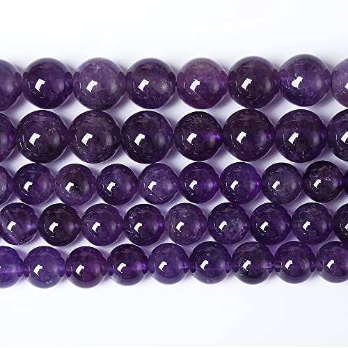 4mm 90pcs AAAAAA Natural Amethyst Purple Crystal Quartz Beads Gemstones Round Stone Beads for Jewelry Making DIY Women's Bracelet Necklace, Earrings (Amethyst, 4mm) - color: Amethyst, size: 4mm