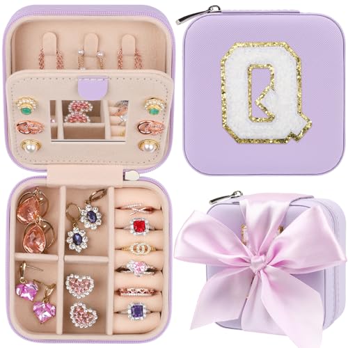 CHMI Travel Jewelry Case, Purple Travel Jewelry Box, Travel Jewelry Organizer, Travel Gifts for Women Girls, Jewelry Organizer Box, Birthday Gifts for Women, Christmas Gifts for Teens Girls - Q - color: Purple, size: Q