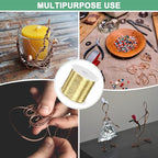 M METERXITY 2Roll 0.2mm Jewelry Wire, 32 Gauge 328FT Craft Wire Copper Beading Wire for Jewelry Making/Planting/Weaving/DIY Crafting, Soft Metal Wires [100M, Gold] - color: Gold, size: 32 Gauge 328FT