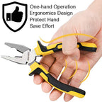 DOWELL Lineman's Pliers - 8 Inch Combination Pliers with Cutter, Nickel Chromium Steel Construction, Professional Handle - size: 8" Lineman's Pliers